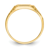 14k Childs Diamond-Cut Signet Ring